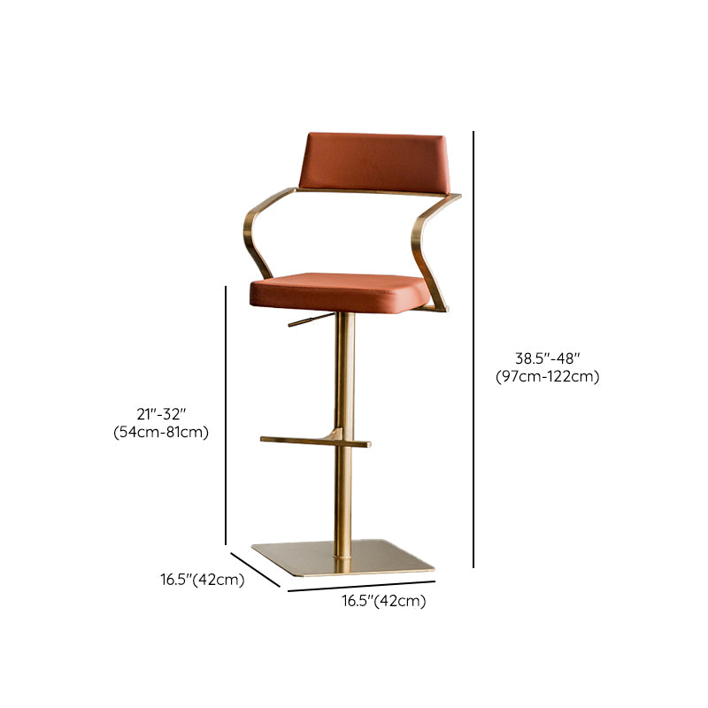 Glam Style Faux Leather Barstool Liftable Counter Bar Stool for Kitchen