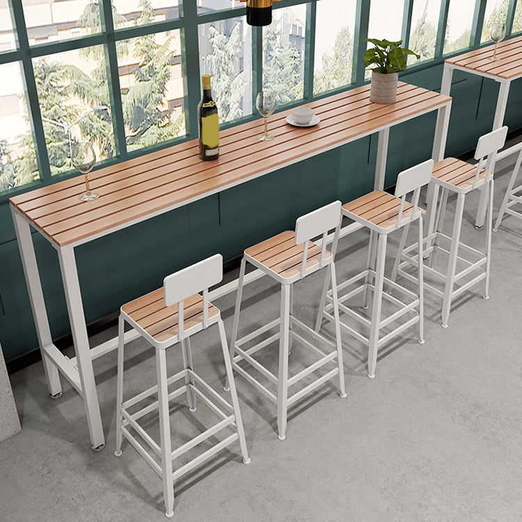 Industrial 1/5/9 Pieces Bar Table Set Rectangle Wood Counter Table with Stools for Balcony