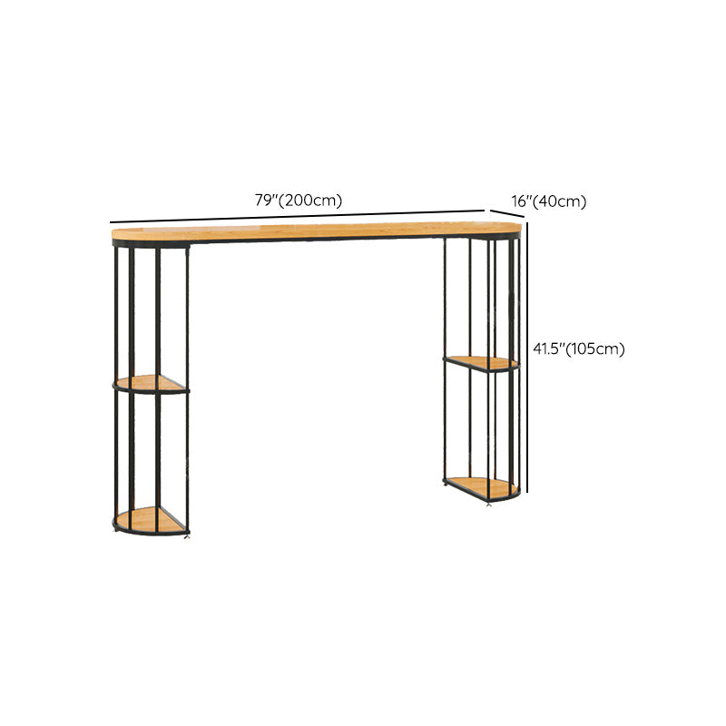 Modern Wood Counter Table 1/3 Pieces Bar Table Set  with High Stools for Living Room