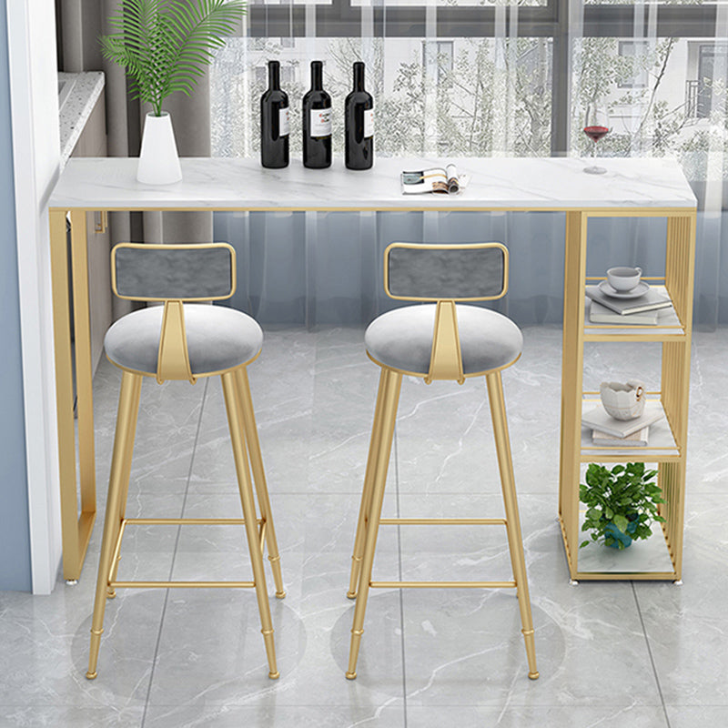 Glam Style Rectangle Bar Table 1/2/3 Pieces Bar Table Set with Metal Stools