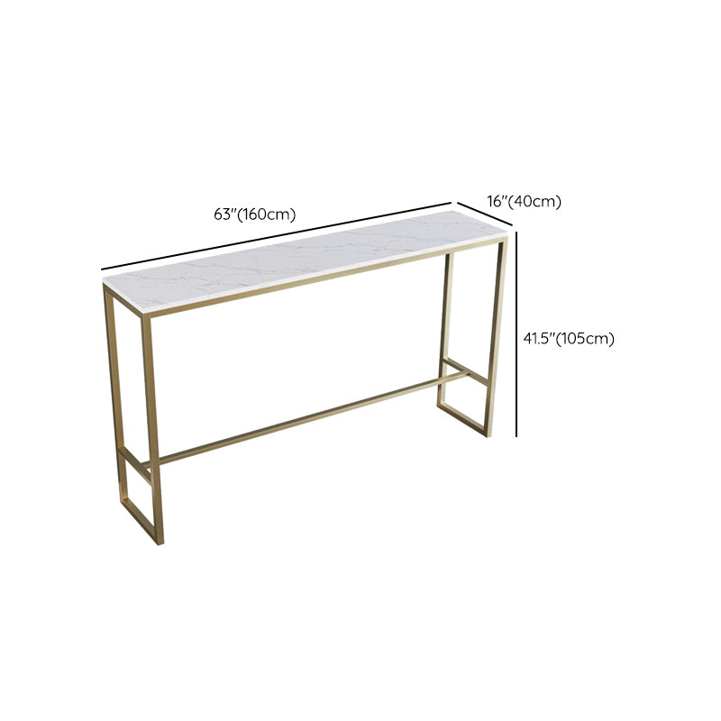 Glam Rectangle Stone Counter Table 1/4 Pieces Bar Table Set for Cafe