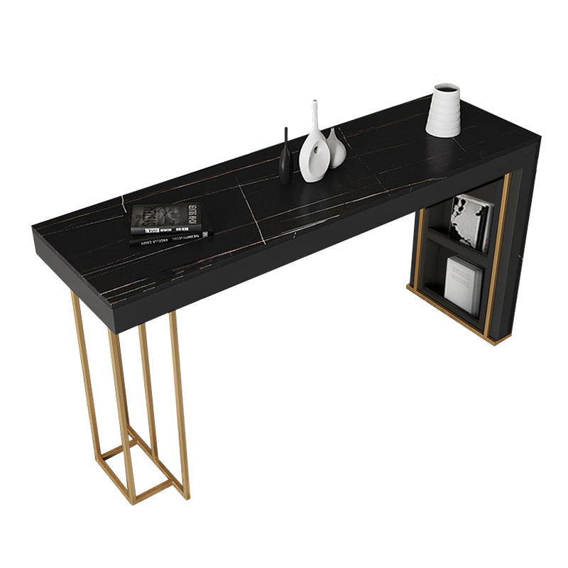 Glam Style Rectangle Bar Table 1/2/3 Pieces Stone Bar Table Set for Kitchen