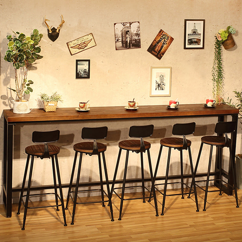 Industrial Rectangle Wood Counter Table 1/6/11 Pieces Bar Table Set for Cafe