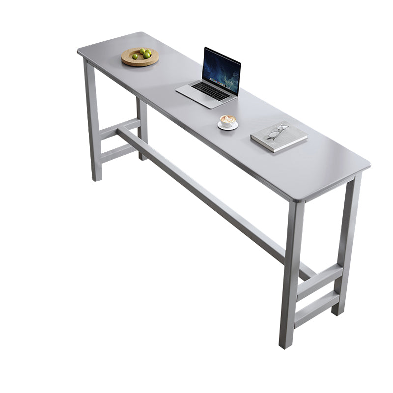 Modern Wood Bistro Bar Table Rectangle Footrest Bar Table for Home