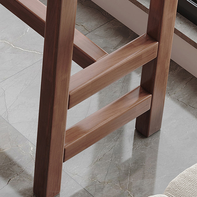 Modern Wood Bistro Bar Table Rectangle Footrest Bar Table for Home