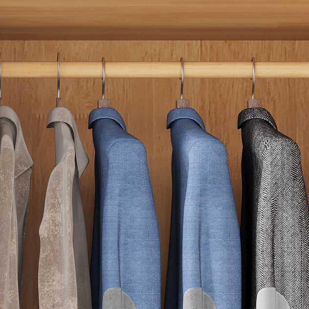 Modern Rubberwood Solid Wood Wardrobe Freestanding Wardrobe with Drawer