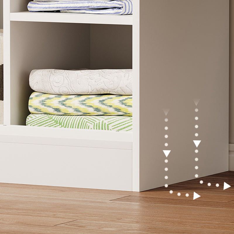 Contemporary Freestanding Wardrobe Armoire Wood Sliding Doors Wardrobe