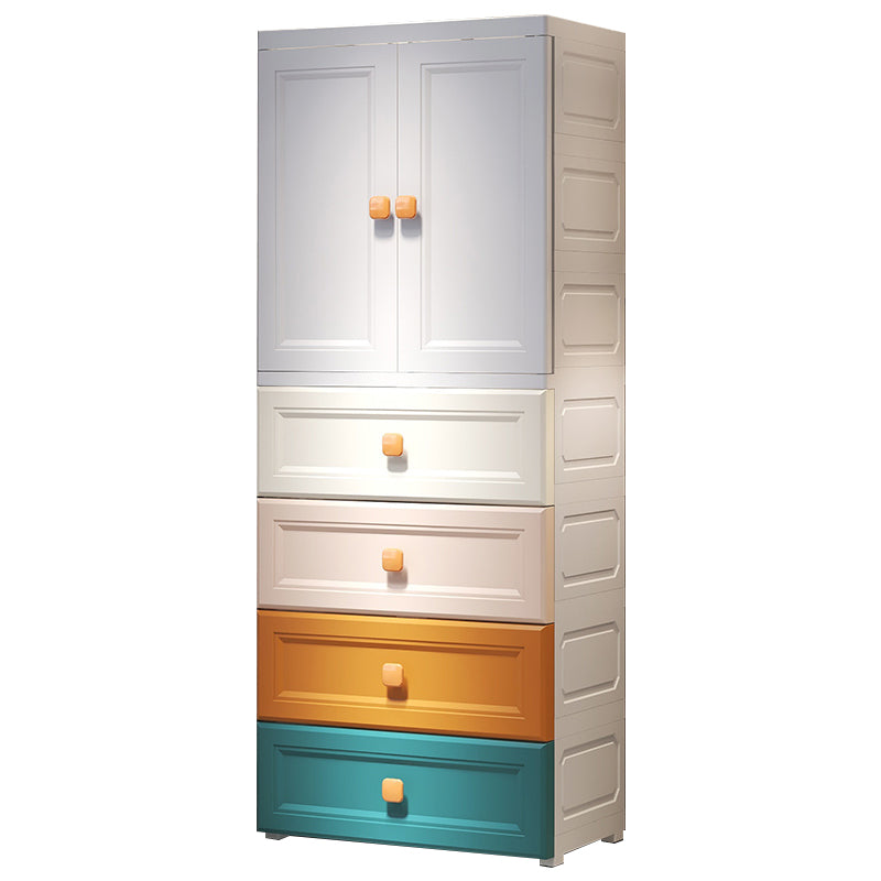Contemporary Freestanding Wardrobe Plastic Multifunctional Wardrobe