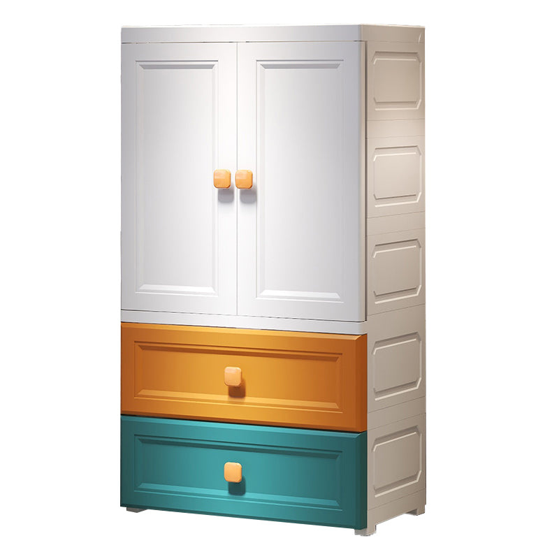Contemporary Freestanding Wardrobe Plastic Multifunctional Wardrobe