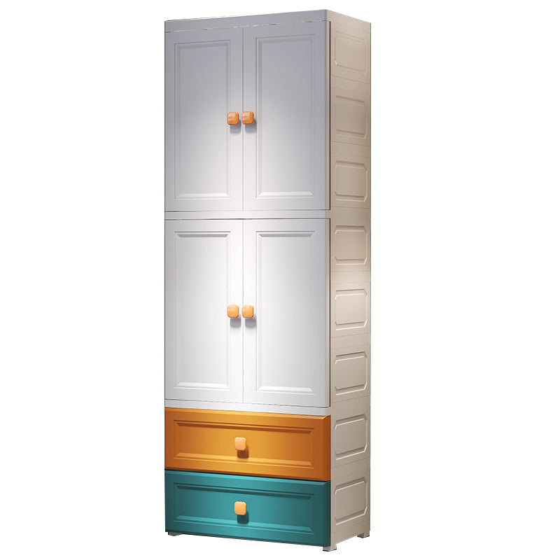Contemporary Freestanding Wardrobe Plastic Multifunctional Wardrobe