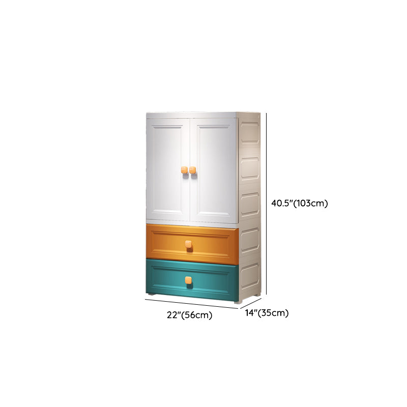 Contemporary Freestanding Wardrobe Plastic Multifunctional Wardrobe