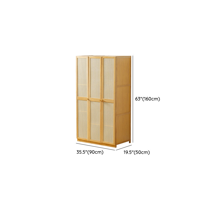Traditional Natural Wood Wardrobe Freestanding Wardrobe with Soft Close Doors