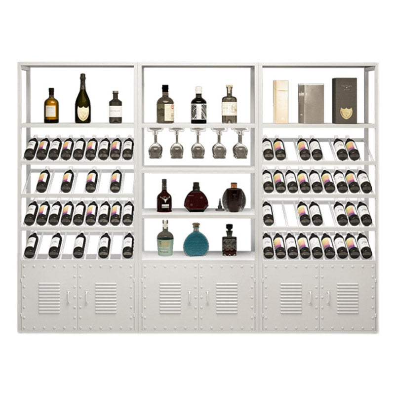 Modern Floor Wine Rack Metal Wine Bottle & Glass Rack for Dining Room
