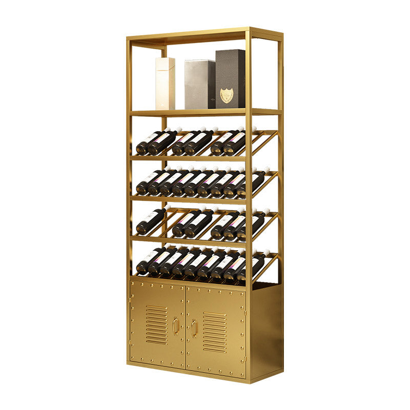 Modern Floor Wine Rack Metal Wine Bottle & Glass Rack for Dining Room