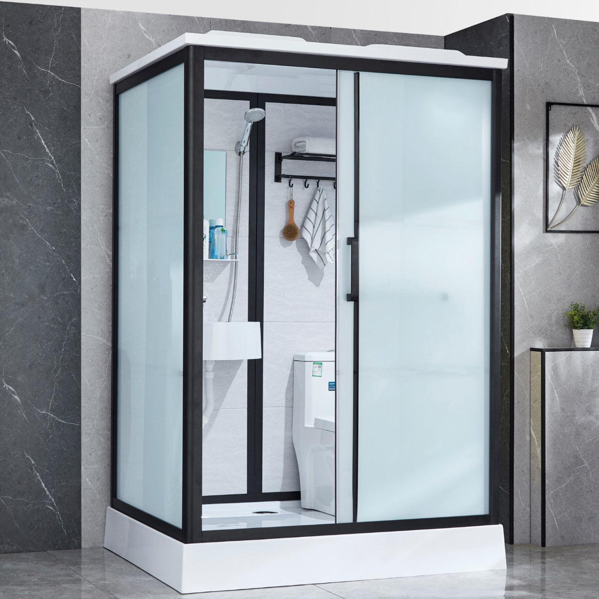 Framed Corner Shower Enclosure Single Sliding Shower Enclosure