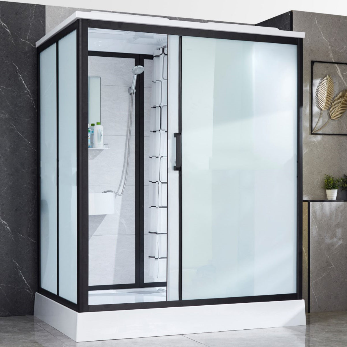 Framed Corner Shower Enclosure Single Sliding Shower Enclosure
