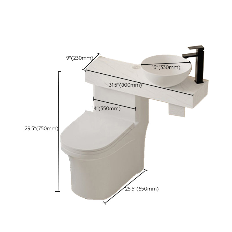 Modern One Piece Toilet Bowl White Urine Toilet with Seat for Bathroom