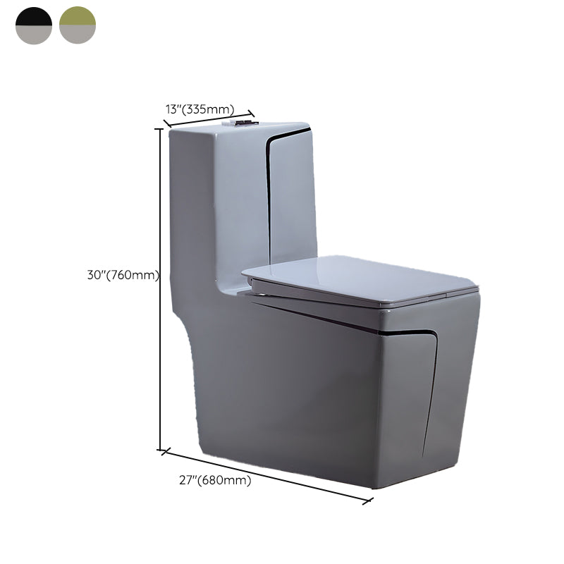 Traditional One Piece Flush Toilet Floor Mounted Gray Urine Toilet for Bathroom