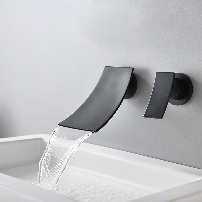 Waterfall Spout Bathroom Faucet Single Handle Wall Mounted Faucet