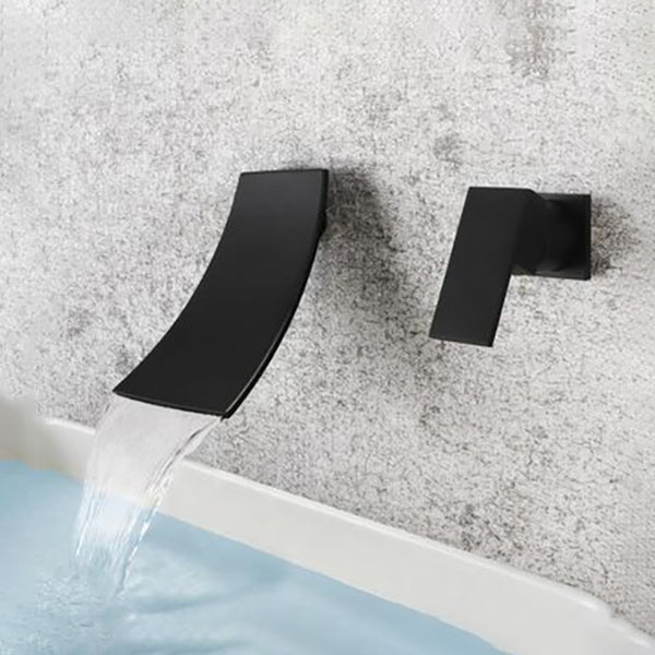Waterfall Spout Bathroom Faucet Single Handle Wall Mounted Faucet