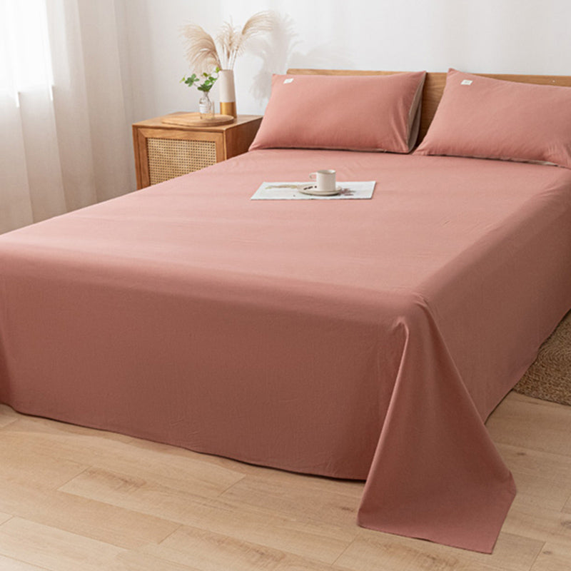 Solid Color Breathable Bed Sheet Twill Polyester Fade Resistant Sheet