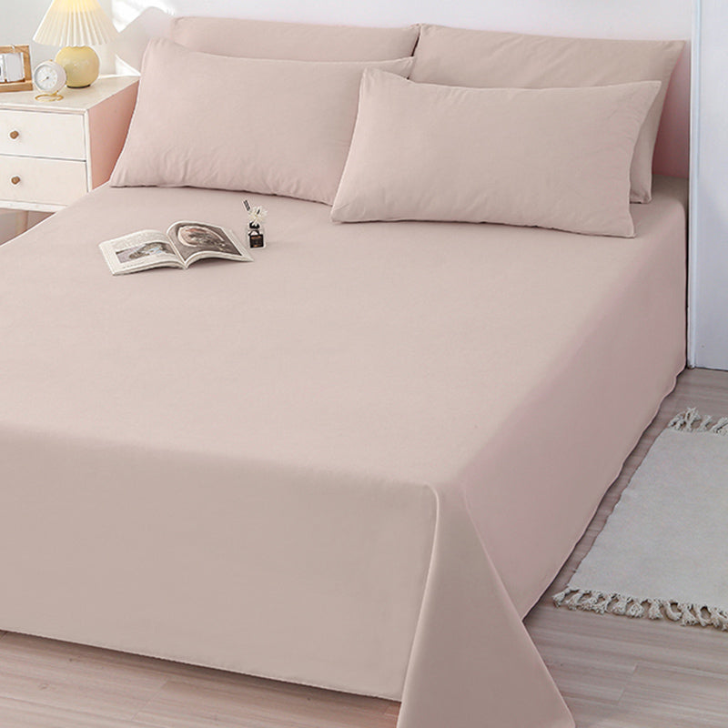 Solid Color Breathable Bed Sheet Twill Polyester Fade Resistant Sheet