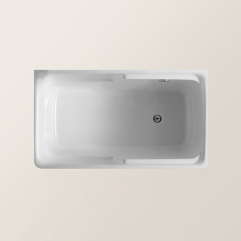 Rectangular Soaking Bathtub Antique Finish Acrylic Back to Wall Bath Tub
