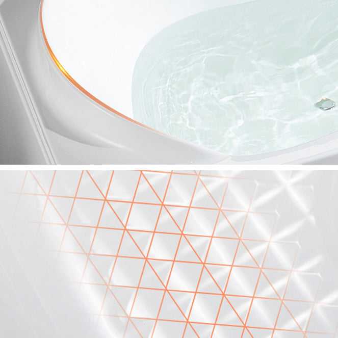 Rectangular Acrylic Bathtub Antique Finish Back to Wall Bathtub (Board not Included)