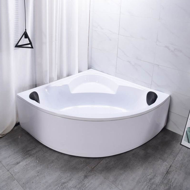 Acrylic Corner Soaking Bathtub Antique Finish Back to Wall Bath Tub