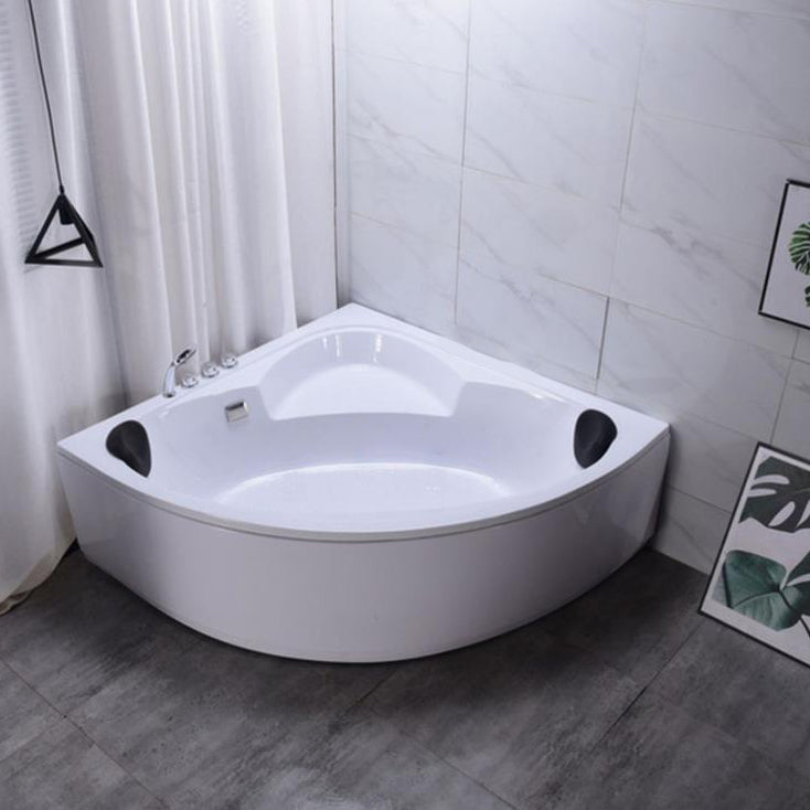 Acrylic Corner Soaking Bathtub Antique Finish Back to Wall Bath Tub