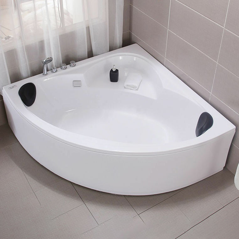 Acrylic Corner Soaking Bathtub Antique Finish Back to Wall Bath Tub