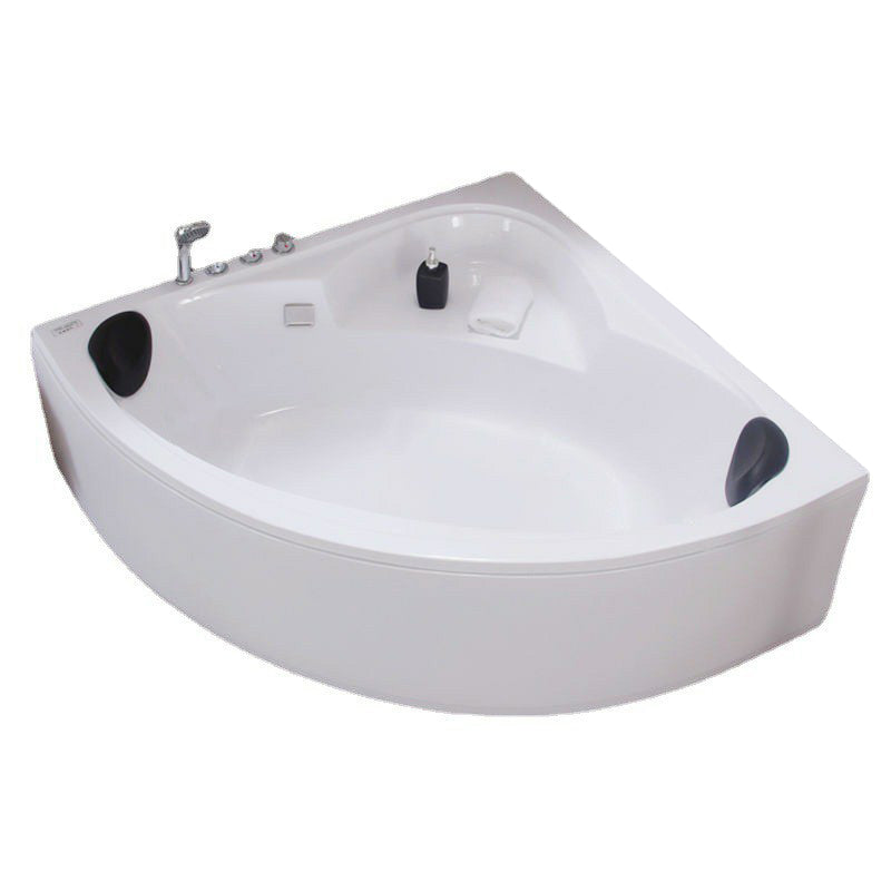 Acrylic Corner Soaking Bathtub Antique Finish Back to Wall Bath Tub