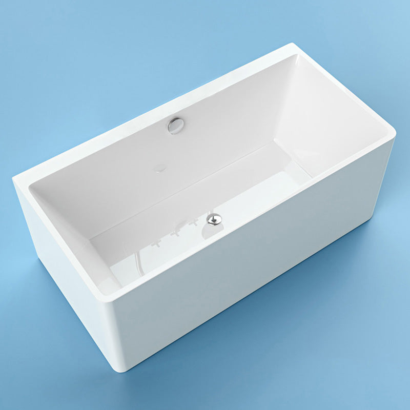 Rectangular Acrylic Soaking Bathtub Antique Finish Back to Wall Bath Tub