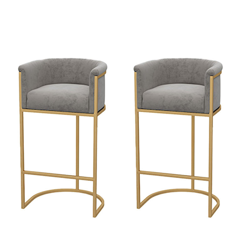 Upholstered Dining Stools Low Back Bar Stools with Metal Base