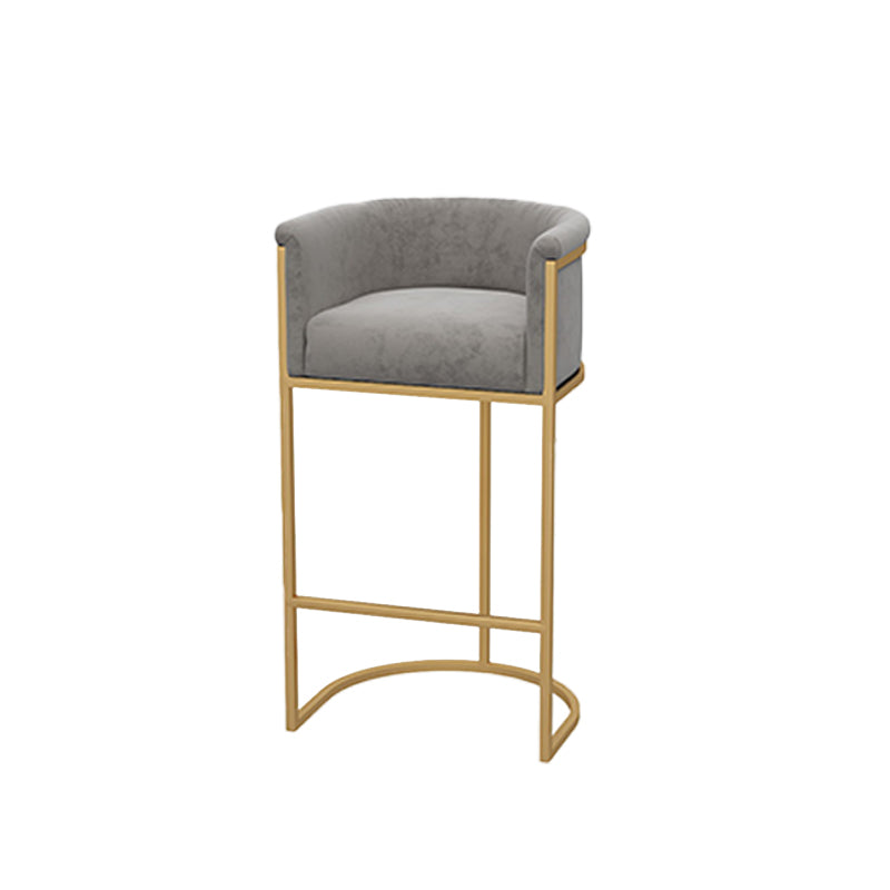 Upholstered Dining Stools Low Back Bar Stools with Metal Base