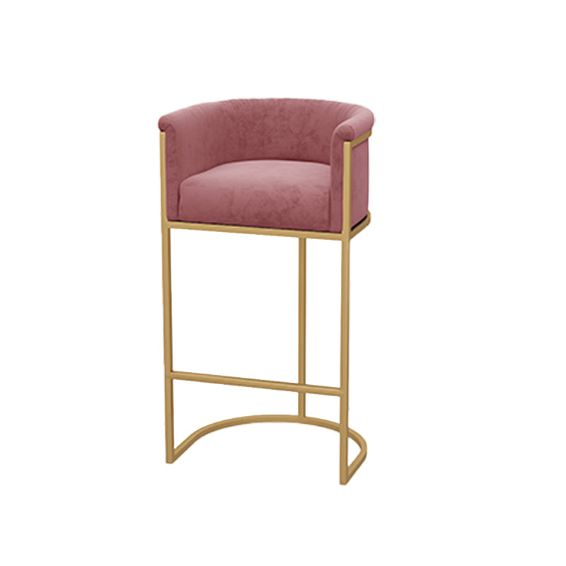 Upholstered Dining Stools Low Back Bar Stools with Metal Base