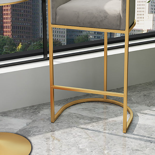 Upholstered Dining Stools Low Back Bar Stools with Metal Base