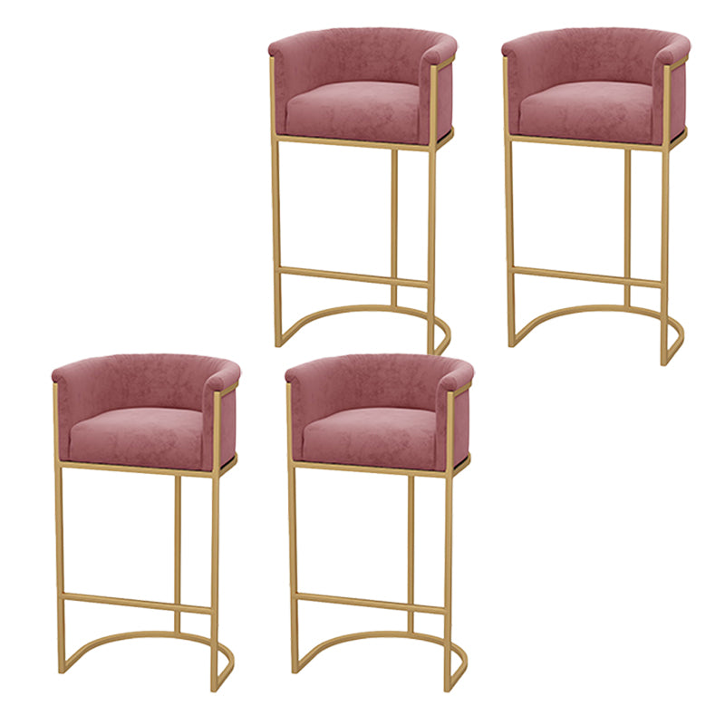 Upholstered Dining Stools Low Back Bar Stools with Metal Base
