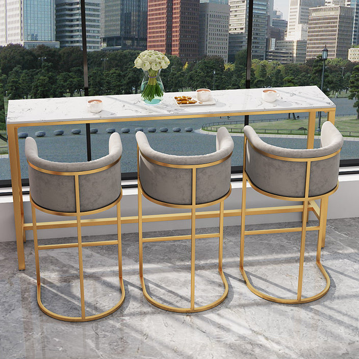 Upholstered Dining Stools Low Back Bar Stools with Metal Base
