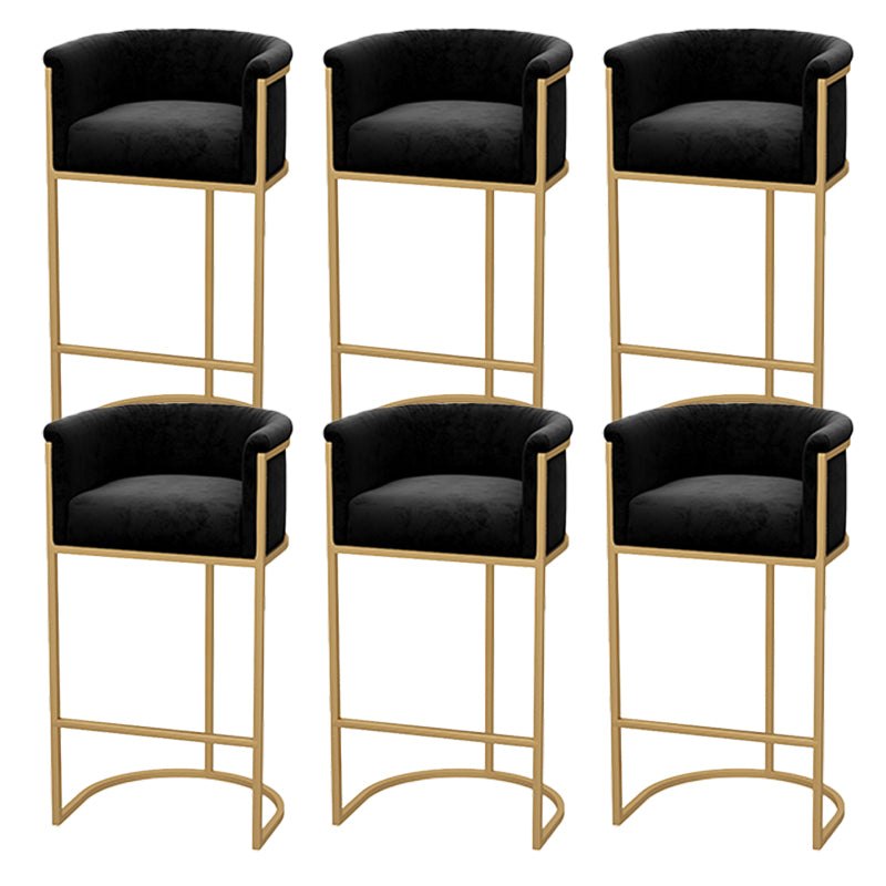 Upholstered Dining Stools Low Back Bar Stools with Metal Base