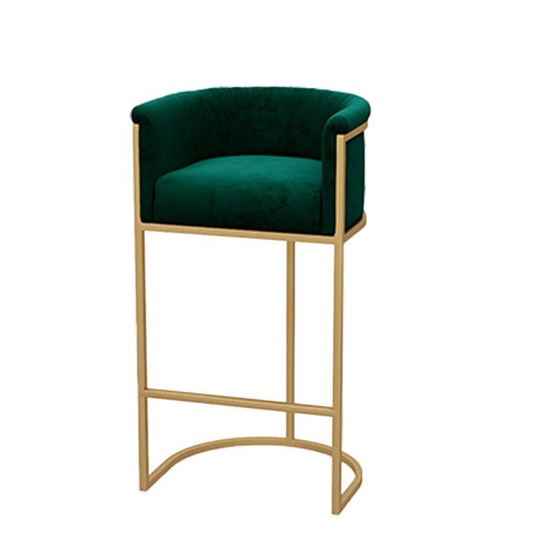 Upholstered Dining Stools Low Back Bar Stools with Metal Base