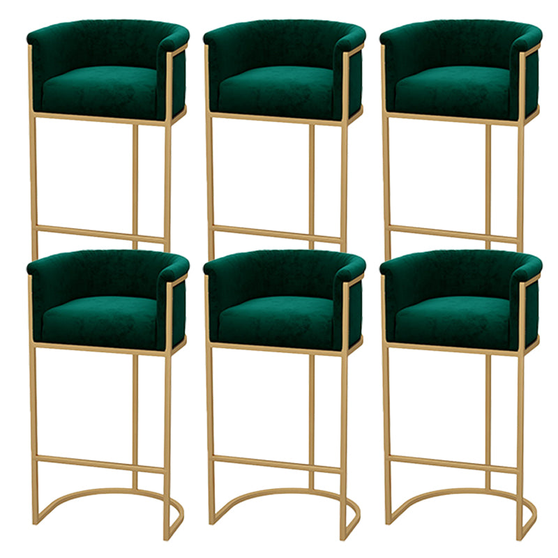 Upholstered Dining Stools Low Back Bar Stools with Metal Base