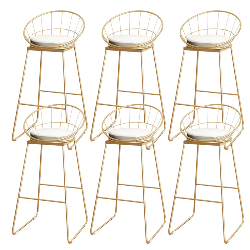 Upholstered Dining Stools Low Back Bar Stools with Metal Base