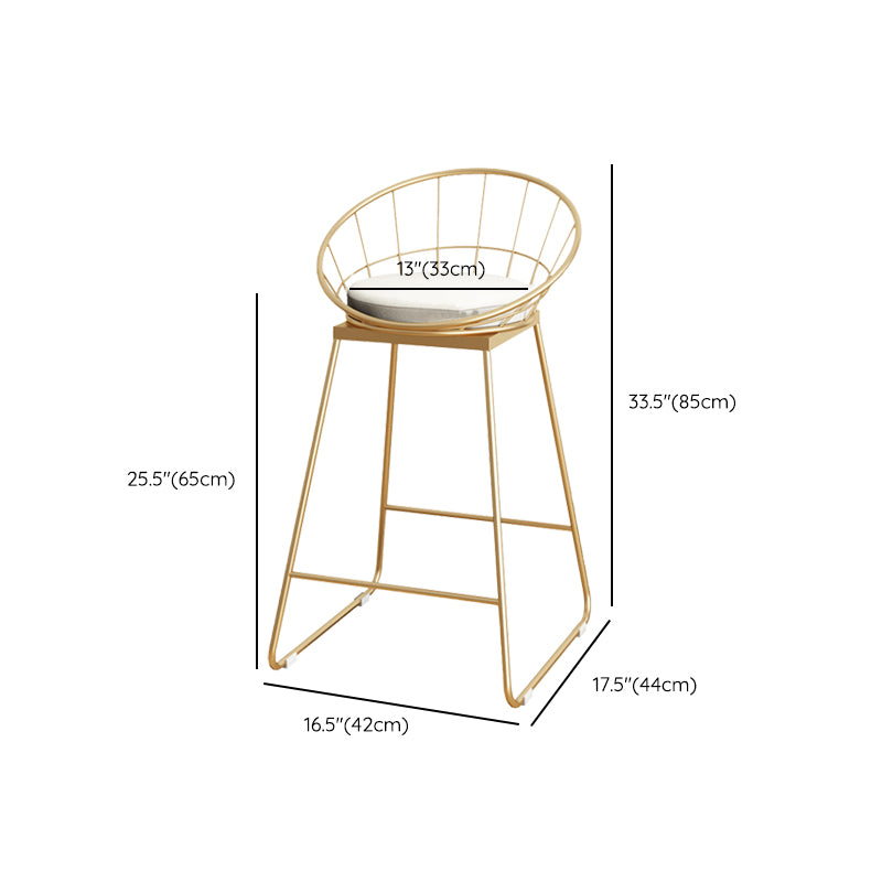 Upholstered Dining Stools Low Back Bar Stools with Metal Base