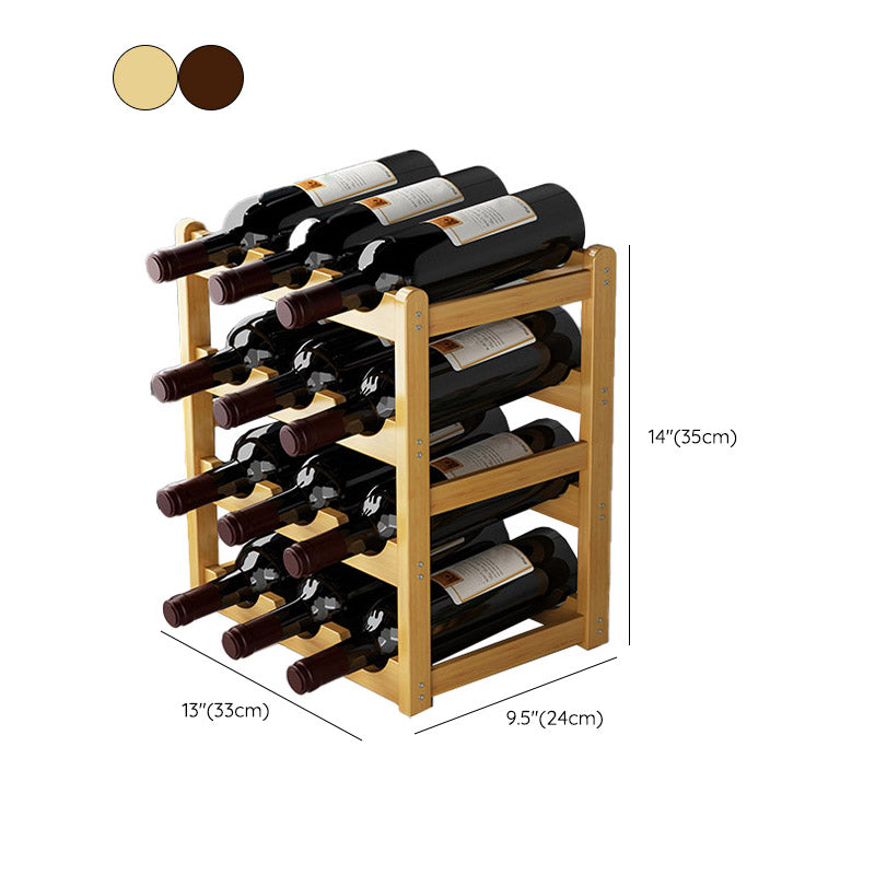 Countertop Wine Rack Solid Wood Wine Bottle Rack for Living Room