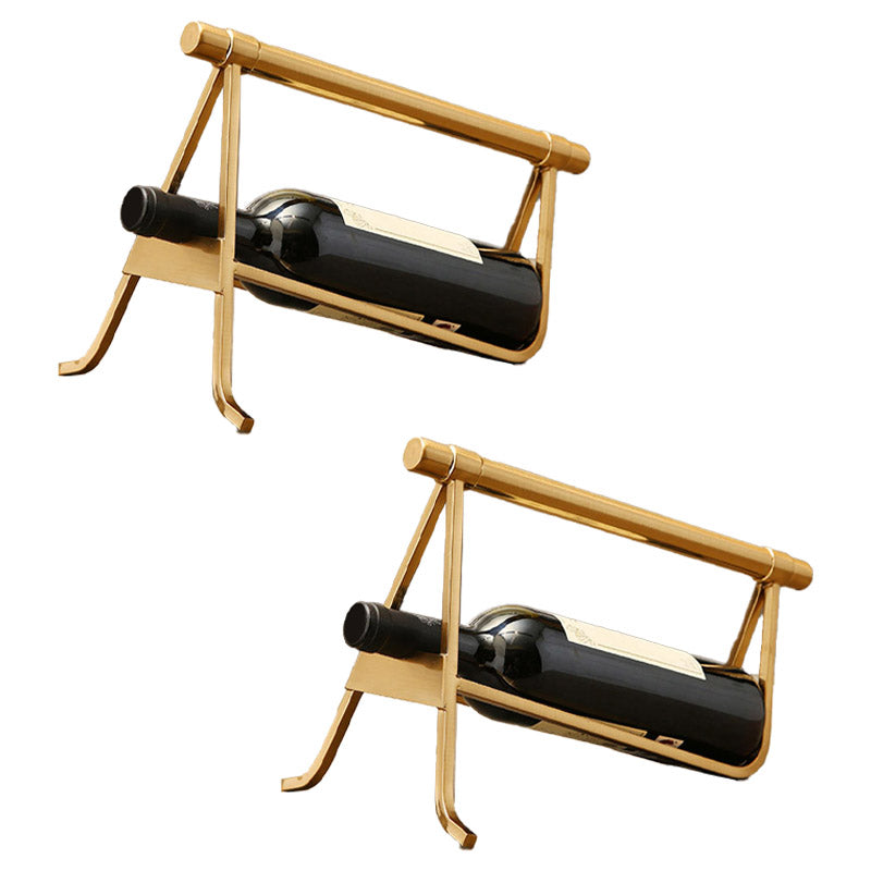 Countertop Wine Rack Glam Metal Wine Bottle Rack for Living Room