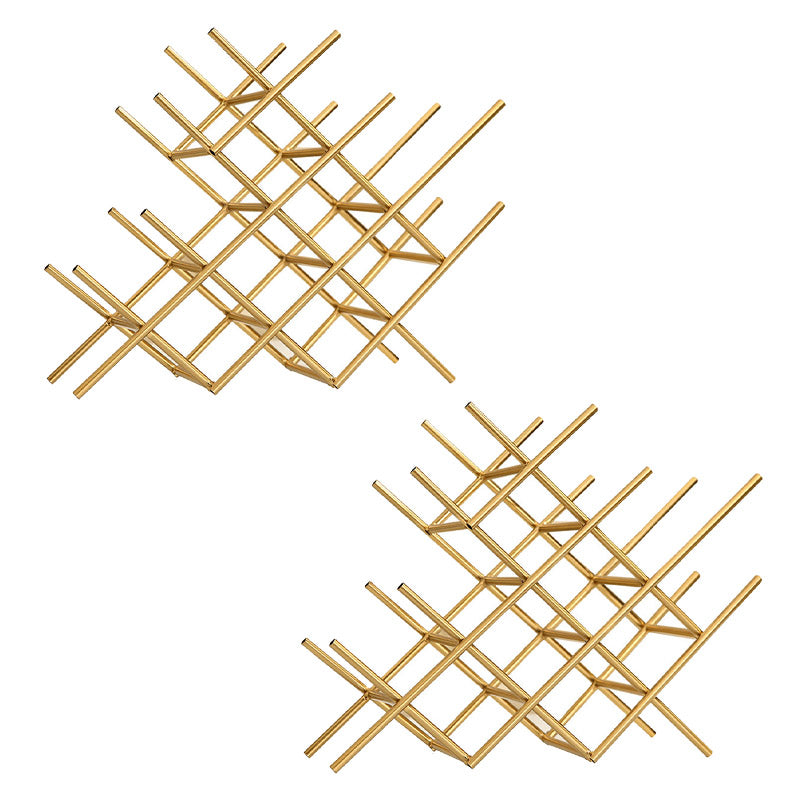 Countertop Wine Rack Glam Metal Wine Bottle Rack for Living Room