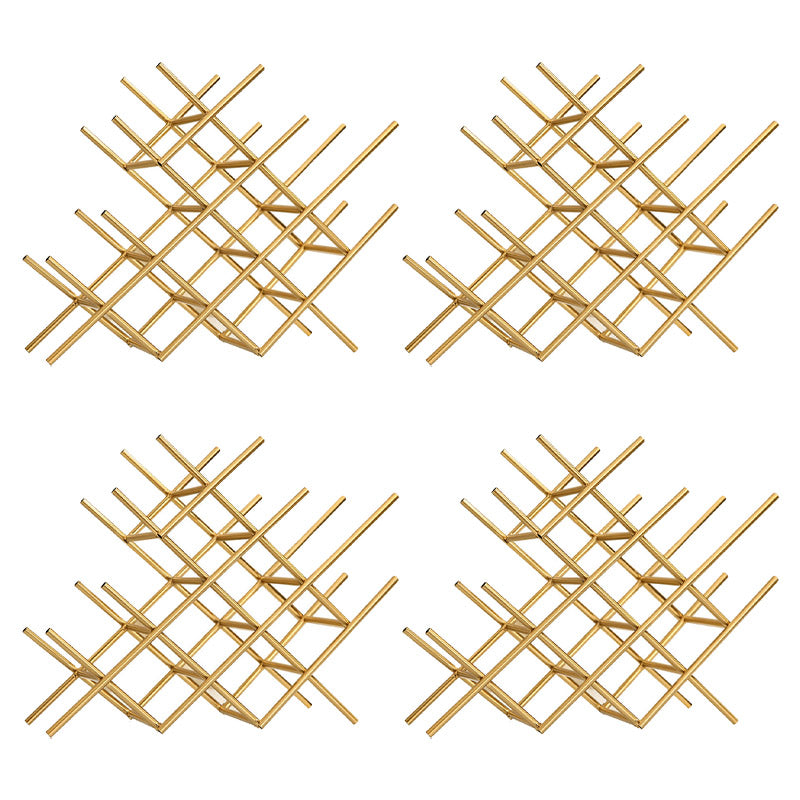 Countertop Wine Rack Glam Metal Wine Bottle Rack for Living Room