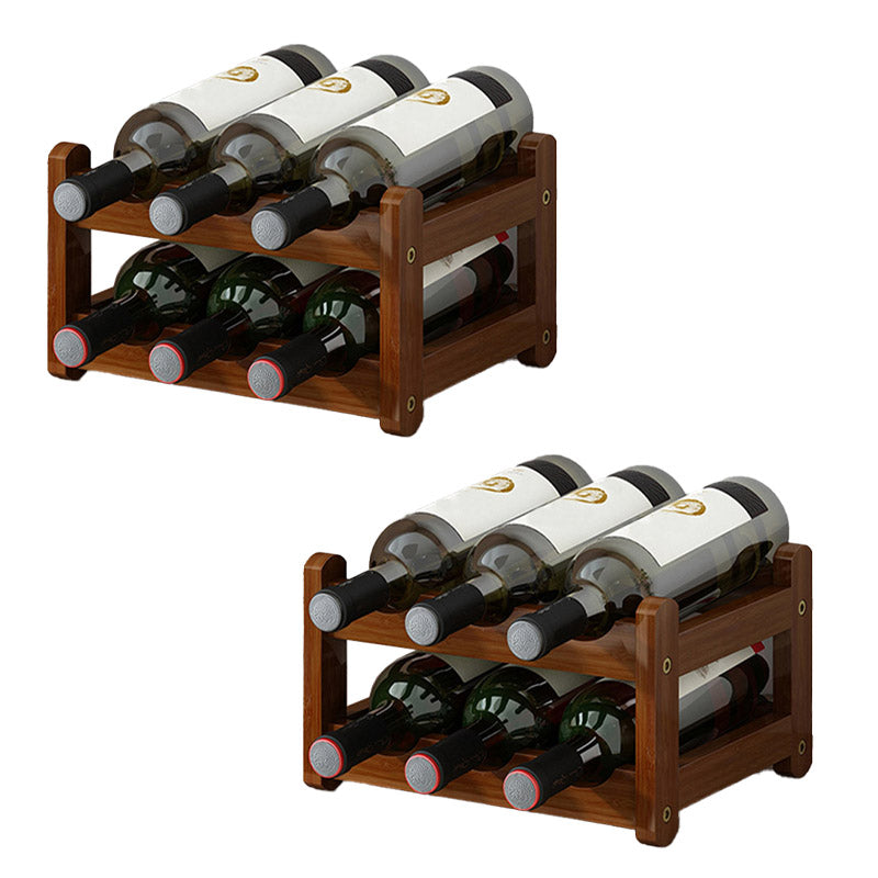 Modern Countertop Wine Rack Solid Wood Wine Bottle Rack for Home