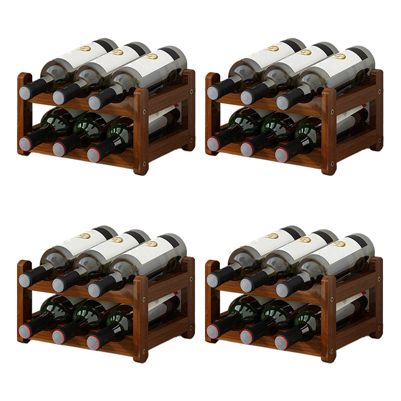 Modern Countertop Wine Rack Solid Wood Wine Bottle Rack for Home